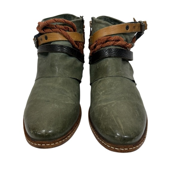 A.S. 98 leather ankle boots airstep strappy vintaged leather 38 8 - Picture 4 of 12